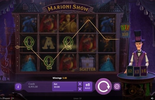 Выигрышная комбинация в онлайн автомате Marioni Show